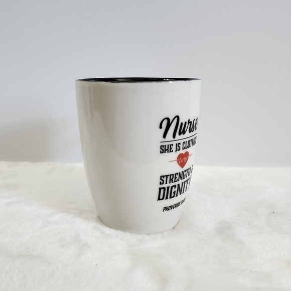 Nib Nurse Strength Dignity White Black Ceramic Coffee Cup Mug 12 Oz - Picture 7 of 12